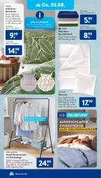 Gazetka promocyjna AldiSud - NÄCHSTE WOCHE - Gazetka - ważna od 05.08 do 05.08.2023 - strona 21 - produkty: aldi, bett, Betten, Betttuch, bettwäsche, decke, dormia, Garderobe, kissen, kleid, kleider, Kleiderständer, kopfkissen, LG, mikrofaser, schuhe, spannbetttuch, Sport, Ti, Tiere, tisch, tuc