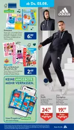 Gazetka promocyjna AldiSud - NÄCHSTE WOCHE - Gazetka - ważna od 05.08 do 05.08.2023 - strona 24 - produkty: Adidas, aldi, alle artikel ohne dekoration, angebot, angebote, Bau, baumwolle, buch, dekoration, eis, elle, gin, hose, Jungfrau, Kinder, Kinderbuch, kleid, Kleidung, reis, sesam, Sesamstraße, Soundbuch, Stickerbuch, Ti, Trainingshose, wolle, ZTE