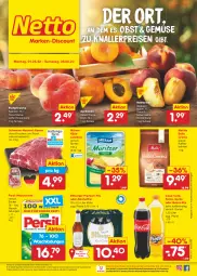 Gazetka promocyjna Netto Marken-Discount - Filial-Angebote - Gazetka - ważna od 06.08 do 06.08.2022 - strona 1 - produkty: alkohol, angebot, aprikose, aprikosen, bella crema, bestpreis, bitburger, bohne, bohnen, burger, coca-cola, cola, eis, fanta, fleisch, kaffee, kaffeebohnen, Käse, käsescheiben, knallerpreis, melitta, Mezzo Mix, milram, ndk, Nektar, nektarinen, obst, persil, persil waschmittel, pfirsich, pfirsiche, pils, plattpfirsiche, premium pils, reis, Schal, Schale, schwein, schweine, sprite, Ti, usb, versandkostenfrei, waschmittel, wein, weine, ZTE