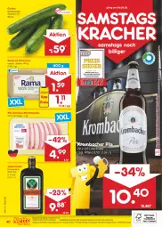 Gazetka promocyjna Netto Marken-Discount - Filial-Angebote - Gazetka - ważna od 06.08 do 06.08.2022 - strona 40 - produkty: angebot, angebote, asti, bestpreis, butter, discount, eis, Germ, gurke, gurken, Holz, jägermeister, kracher, kräuter, kräuterlikör, krombache, krombacher, krombacher pils, likör, marken-discount, Meister, minutensteaks, ndk, pils, rama, reis, schwein, schweine, steak, steaks, Ti, usb, versandkostenfrei, wein, weine, ZTE
