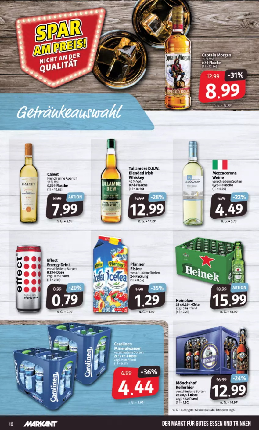 Aktueller Prospekt Markant - Prospekte - von 26.06 bis 01.07.2023 - strona 10 - produkty: aperitif, Bau, bier, corona, drink, Effect, eis, elle, energy drink, flasche, gutes essen, heineken, kellerbier, mezzacorona, mönchshof, reis, rel, Ti, tullamore, wein, weine, whiskey, ZTE