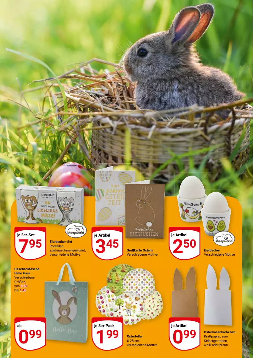 Aktueller Prospekt Globus - Prospekte - von 27.03 bis 01.04.2023 - strona 2 - produkty: Becher, braun, eier, Eierbecher, elle, Geschenktasche, Körbchen, kraft, papier, spülmaschinen, Tasche, teller, Ti