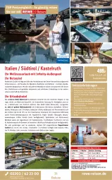 Gazetka promocyjna Rewe Reisen - Reiseprospekt - Gazetka - ważna od 25.07 do 25.07.2025 - strona 31 - produkty: axe, Bad, Bademantel, ball, bio, Brei, buch, cin, dusche, E-Bike, eier, eis, Fußball, getränk, HP, inklusivleistungen, innenpool, Kinder, LG, mab, Mantel, Mode, pool, rama, reis, rum, salat, schlafsofa, sessel, snack, snacks, Sofa, Spiele, Tasche, Ti, tisch, Trampolin, uhr, vita, wellnessbereich, Whirlpool, Yo, ZTE