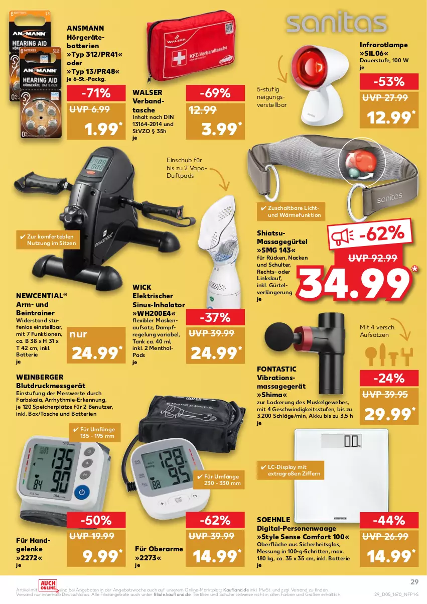 Aktueller Prospekt Kaufland - von 03.02 bis 09.02.2022 - strona 29 - produkty: akku, angebot, angebote, asti, auer, batterie, batterien, Berger, Blutdruckmessgerät, eis, Infrarotlampe, Lampe, LG, Maske, Massagegerät, Personenwaag, personenwaage, Ria, Schal, schuhe, soehnle, Tasche, Ti, Waage, walser, wein, WICK