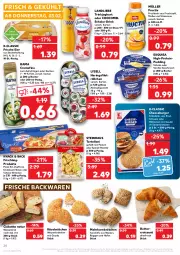 Gazetka promocyjna Kaufland - Gazetka - ważna od 09.02 do 09.02.2022 - strona 20 - produkty: angebot, backwaren, Becher, brot, brötchen, burger, butter, ciabatta, creme, Croissant, dell, drink, eier, eis, elle, exquisa, filet, fleisch, frische backwaren, frucht, fruchtsaft, gouda, hafer, hering, Herings, joghur, joghurt, Käse, knoblauch, korn, landliebe, lysell, mac, mehrkornbrötchen, mit gouda, Müller, natur, Ofen, pizza, pudding, rama, rama cremefine, ricotta, rind, ring, saft, schoko, schwein, sesam, spinat, steinhaus, Ti, torte, tortelloni, vanille, vita, Vitamine, wein, Weizenbrot, weizenbrötchen, ZTE