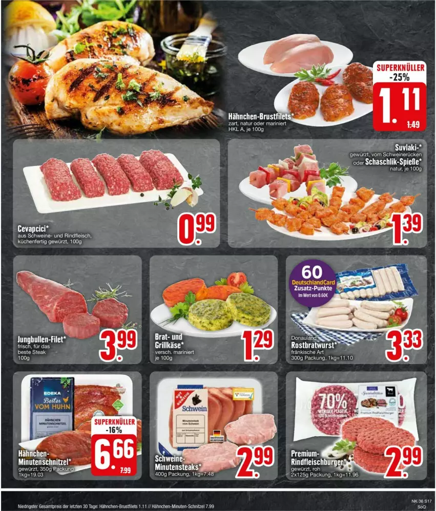 Aktueller Prospekt Edeka - Prospekte - von 02.09 bis 07.09.2024 - strona 17 - produkty: brustfilet, eis, filet, filets, grill, Grillkäse, hähnchen-brustfilet, Käse, natur, reis, schnitzel, steak, ZTE