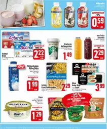 Gazetka promocyjna Edeka - Prospekte - Gazetka - ważna od 07.09 do 07.09.2024 - strona 6 - produkty: actimel, Becher, drink, flasche, getränk, kaffee, Kraut, nudel, nudeln, rama, settele, smoothie, starbucks, Sushi, Ti, true fruits, weihenstephan, wrap