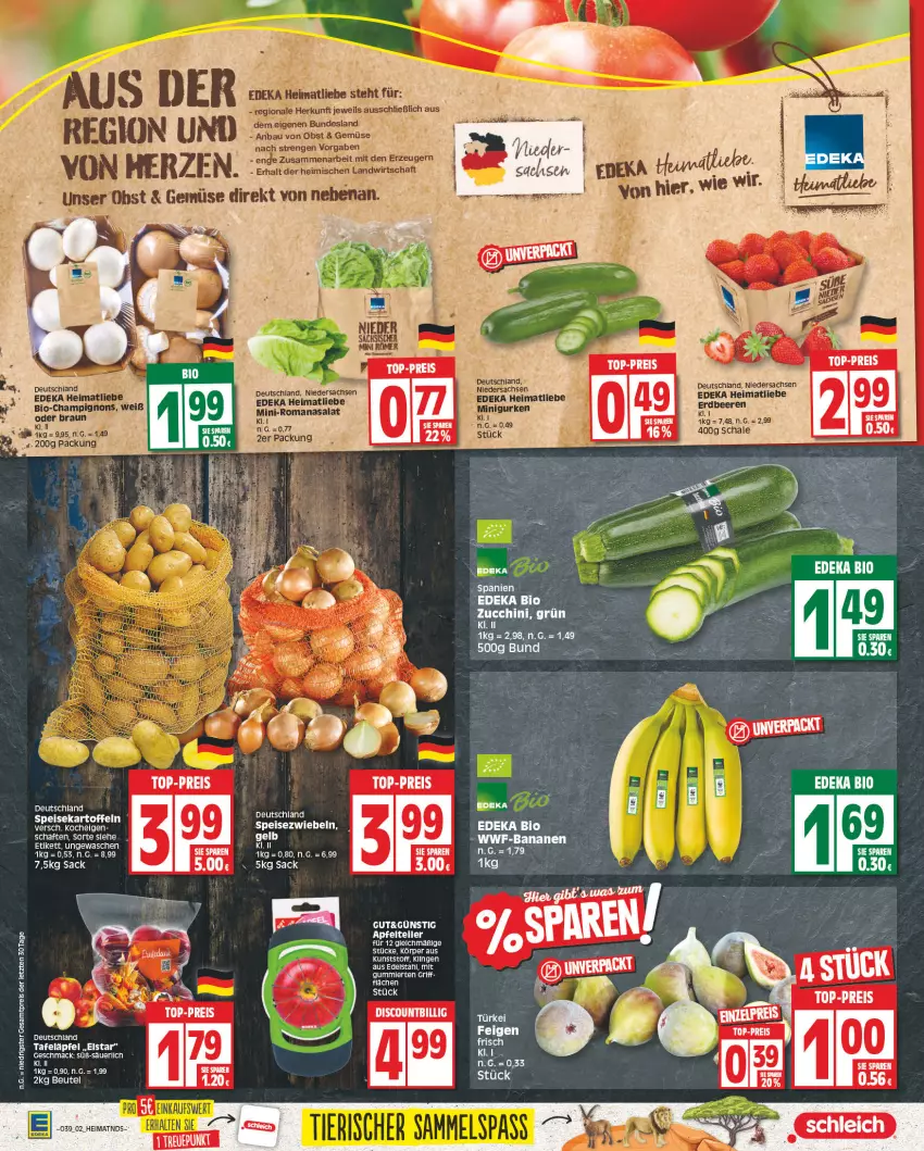 Aktueller Prospekt Edeka - Angebote der Woche - von 25.09 bis 30.09.2023 - strona 2 - produkty: apfel, beere, beeren, beutel, bio, braun, deka, edelstahl, eis, elle, erdbeere, erdbeeren, gurke, gurken, kartoffel, kartoffeln, reis, sac, salat, speisekartoffeln, Speisezwiebeln, tafeläpfel, teller, Ti, top-preis, ZTE, zwiebel, zwiebeln