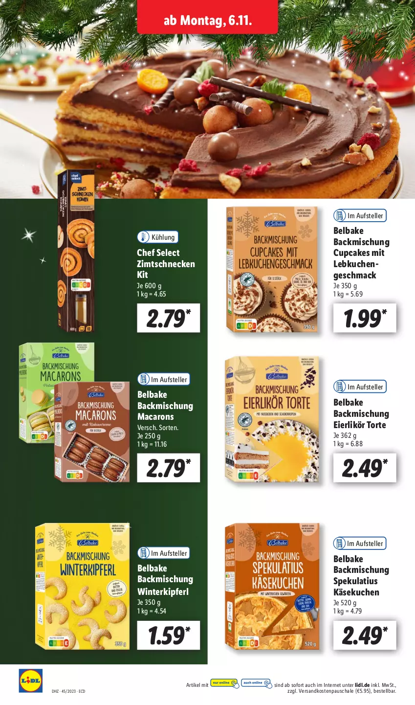 Aktueller Prospekt Lidl - Aktionsprospekt - von 06.11 bis 11.11.2023 - strona 16 - produkty: backmischung, eier, eierlikör, elle, Käse, käsekuchen, kuchen, Lebkuchen, likör, mac, Macarons, ndk, Schal, Schale, teller, Ti, torte