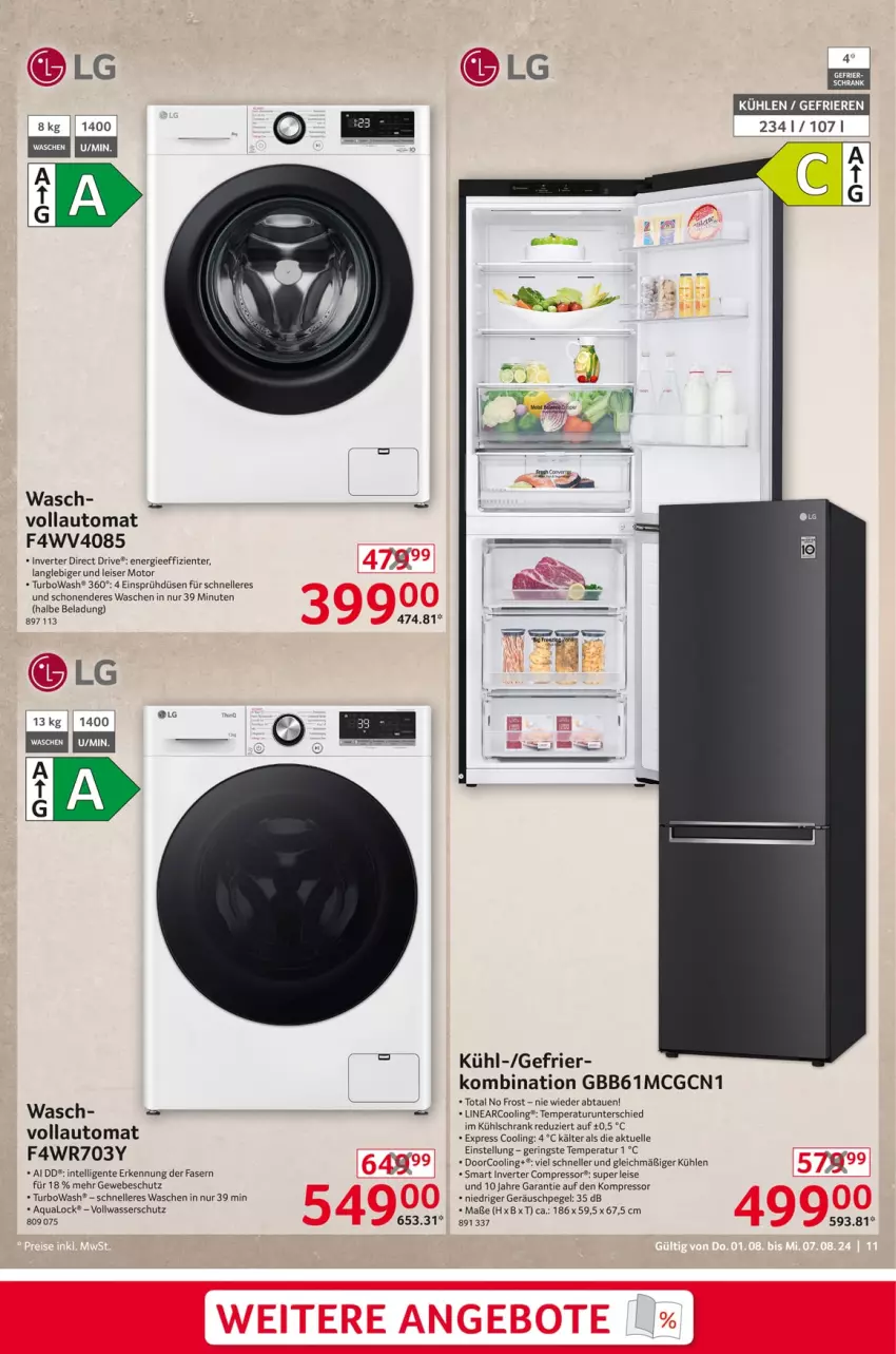 Aktueller Prospekt Selgros - Non Food - von 01.08 bis 07.08.2024 - strona 11 - produkty: aqua, auto, eis, elle, ente, HP, Intel, kompressor, kühlschrank, LG, ring, Schrank, Ti, wasser