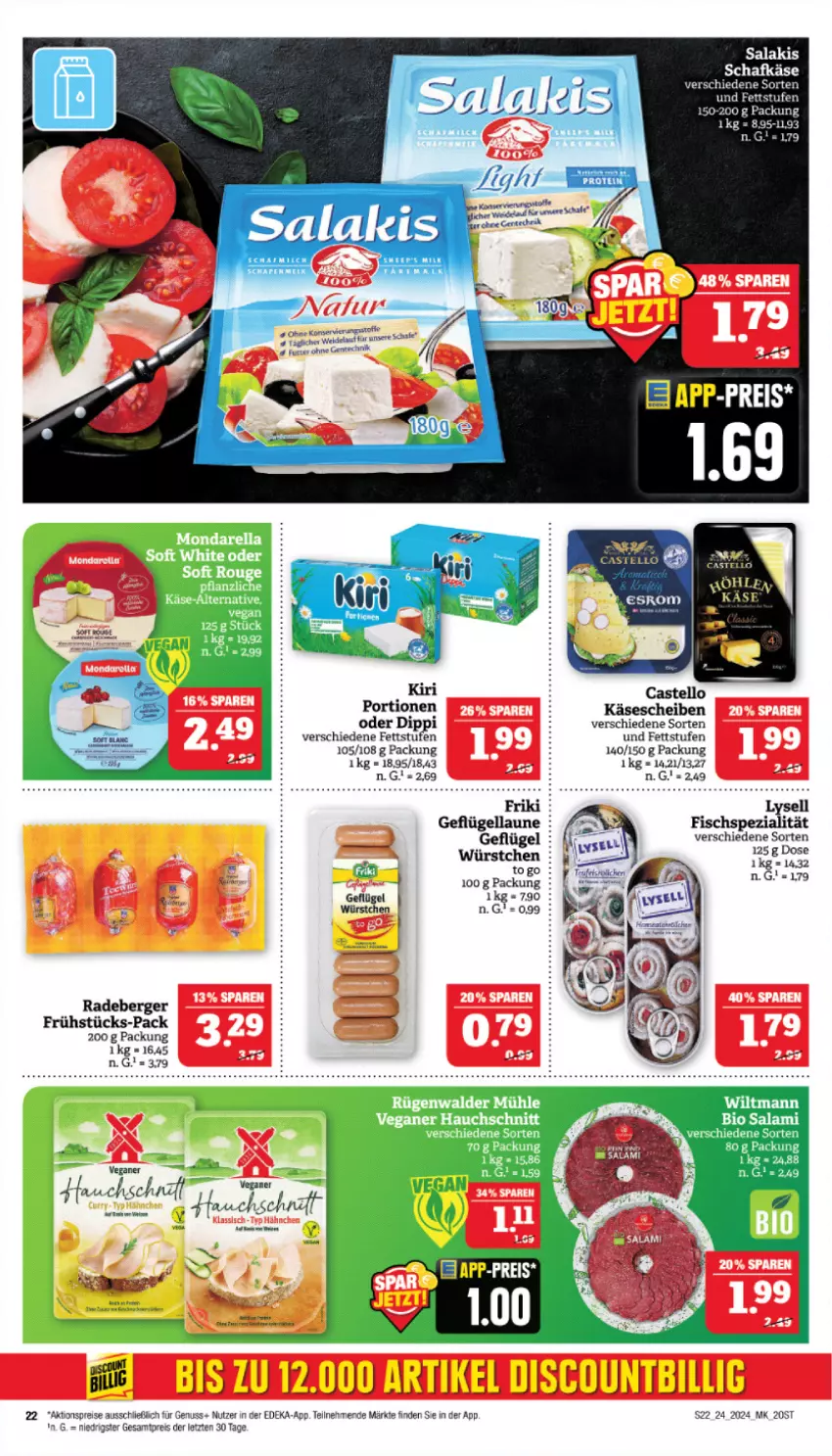 Aktueller Prospekt Marktkauf - Prospekt - von 09.06 bis 15.06.2024 - strona 22 - produkty: aktionspreis, Berger, deka, dip, discount, eis, Elan, ente, fisch, Geflügel, Käse, käsescheiben, lysell, natur, nuss, radeberger, reis, salakis, Schal, Schale, Spezi, Ti, ZTE