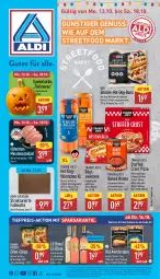Gazetka promocyjna Aldi Nord - Von Montag - Gazetka - ważna od 18.10 do 18.10.2025 - strona 1 - produkty: aldi, alkohol, aus der tiefkühlung, beutel, bohne, bohnen, braun, brötchen, chips, eis, flasche, Fußmatte, geback, gin, kartoffel, kartoffelchips, Käse, Kürbis, minutenschnitzel, nuss, Ofen, Old Amsterdam, pizza, reis, sauce, schnitten, schnitzel, Ti, tiefpreis, tomate, tomaten, tomatensauce, würstchen, ZTE, zwiebel, zwiebeln