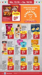 Gazetka promocyjna Aldi Nord - Von Montag - Gazetka - ważna od 18.10 do 18.10.2025 - strona 12 - produkty: aldi, bacon, Becher, beutel, bites, braten, brezel, brustfilet, cheddar, chili, dip, Donut, donuts, eis, erdnuss, filet, Frühstücksspeck, gewürz, gin, jumbo, Käse, LG, mac, mozzarella, nudel, Nudelgericht, nuss, Pretzel, Reibekäse, reis, rel, sauce, snack, snacks, Speck, Sun Snacks, Tasche, taschen, Ti, tiefpreis, ZTE