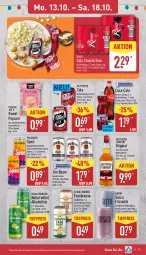 Gazetka promocyjna Aldi Nord - Von Montag - Gazetka - ważna od 18.10 do 18.10.2025 - strona 13 - produkty: alkohol, beutel, brause, coca-cola, cola, ecco, eis, elle, fassbrause, flasche, frizzante, gin, jim beam, karamell, korn, likör, limo, limonade, mais, natur, orange, orangen, Paula, paulaner, popcorn, radler, reis, Southern Comfort, Spezi, teller, Ti, tiefpreis, wein, whiskey, ZTE, zucker