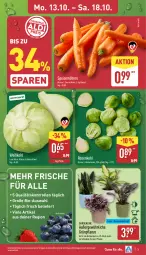 Gazetka promocyjna Aldi Nord - Von Montag - Gazetka - ważna od 18.10 do 18.10.2025 - strona 3 - produkty: beutel, bio, Brei, eis, gin, kulturtopf, möhren, pflanze, reis, rosen, Rosenkohl, speisemöhren, Ti, topf, Weißkohl, ZTE