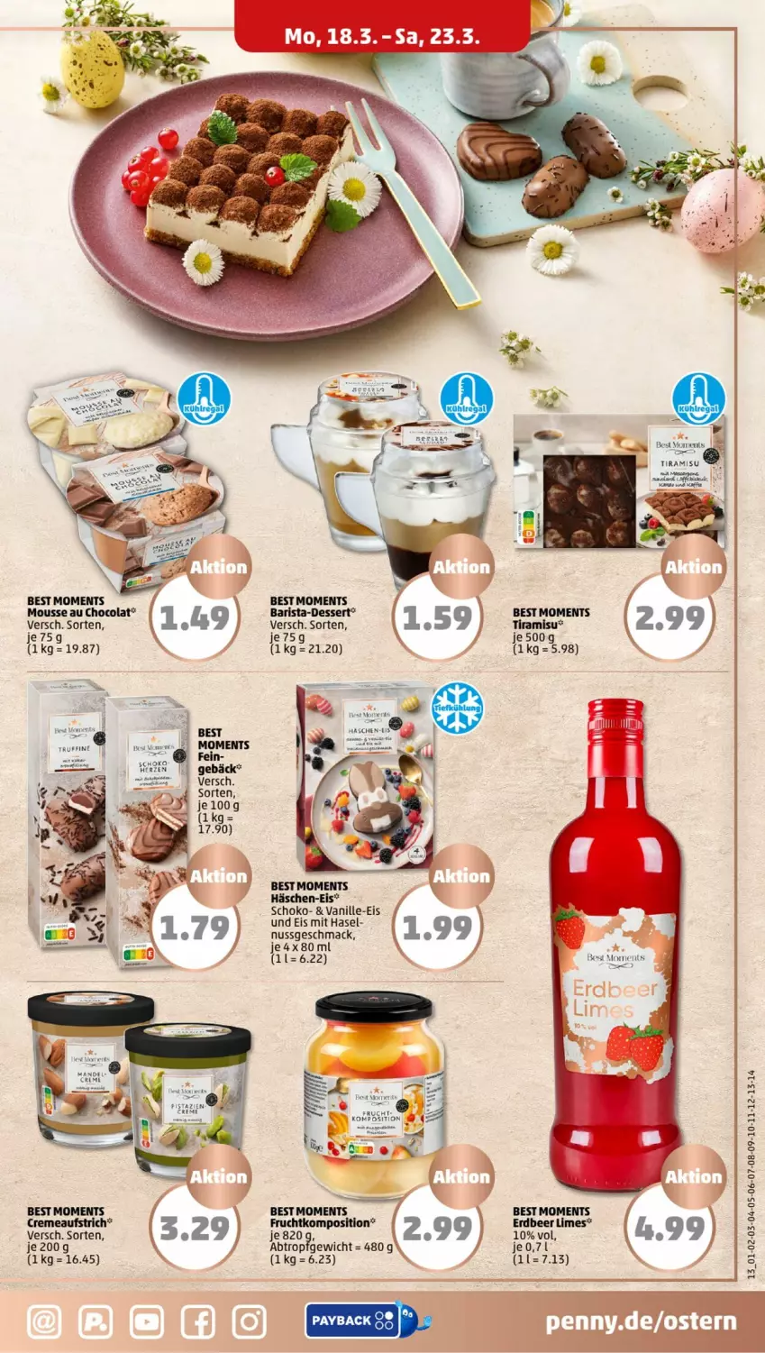 Aktueller Prospekt Penny - Prospekte - von 18.03 bis 23.03.2024 - strona 13 - produkty: cola, dessert, eis, frucht, mac, mousse, Mousse au Chocolat, nuss, payback, schoko, Ti, tiramisu, vanille