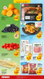 Gazetka promocyjna Penny - Prospekte - Gazetka - ważna od 23.03 do 23.03.2024 - strona 34 - produkty: aufschnitt, cin, eis, fleisch, Frische Hähnchen, geback, latte, medaillons, Meister, orange, orangen, ponnath, regal, reis, Romatomaten, Schal, Schale, spargel, tafeltrauben, Ti, tomate, tomaten, trauben, ZTE