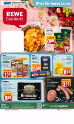 Gazetka promocyjna Rewe - Diese Woche im Angebot! - Gazetka - ważna od 26.02 do 26.02.2022 - strona 1 - produkty: aktionspreis, angebot, angebote, barilla, bratwurst, chips, chipsfrisch, eis, elle, funny-frisch, gewürz, Heu, krombache, krombacher, Mett, mozzarella, pizza, reis, rel, rum, schwein, schweine, schweinemett, teigwaren, Ti, wagner, wein, weine, wurst, zitrone, zitronen