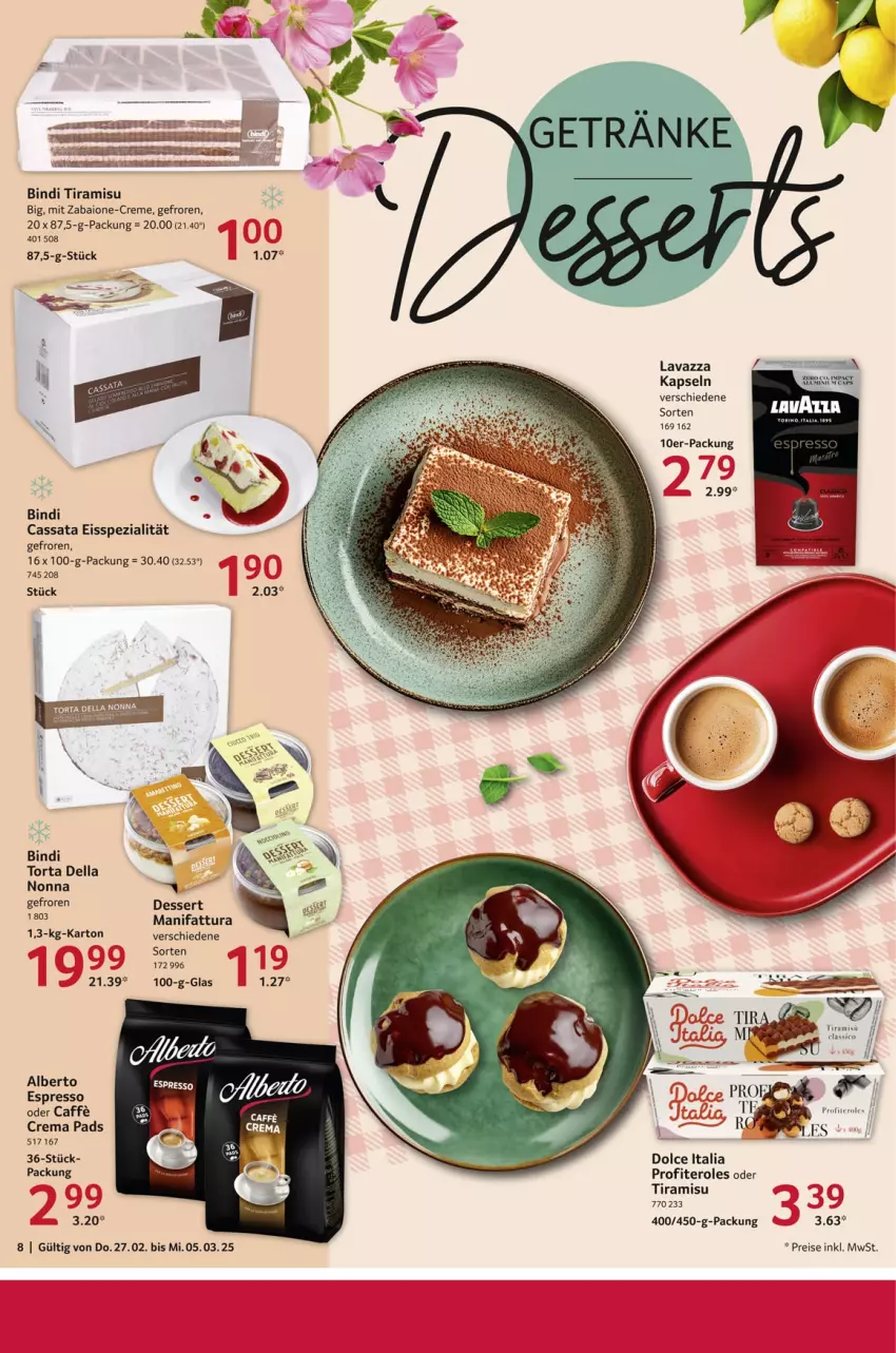 Aktueller Prospekt Selgros - Food - von 27.02 bis 05.03.2025 - strona 8 - produkty: caffe, crema pads, creme, dell, dessert, eis, espresso, lavazza, Profiteroles, reis, Spezi, Ti, tiramisu, uhr, Yo