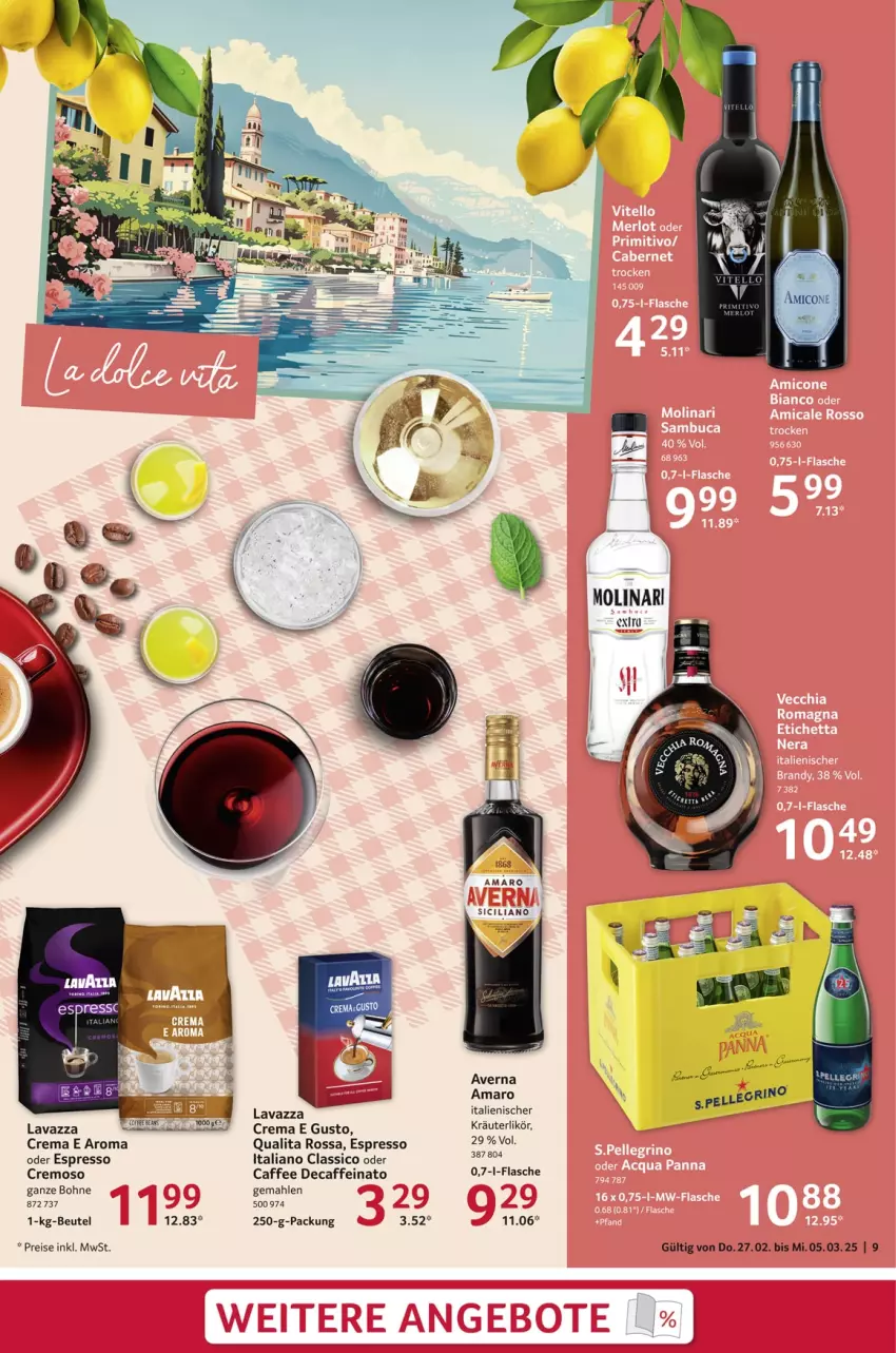 Aktueller Prospekt Selgros - Food - von 27.02 bis 05.03.2025 - strona 9 - produkty: amaro, averna, beutel, bohne, caffe, classico, eis, espresso, flasche, kräuter, kräuterlikör, lavazza, likör, Molinari, oder espresso, reis, Ti