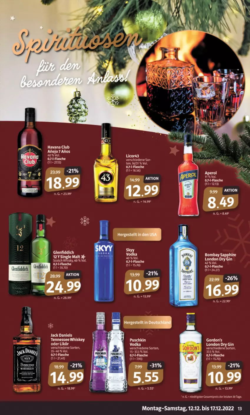 Aktueller Prospekt Markant - Prospekte - von 12.12 bis 17.12.2022 - strona 13 - produkty: aperol, bombay sapphire, dell, eis, flasche, Havana Club, jack daniel, jack daniels, licor, reis, sapphire, tennessee whiskey, Ti, whiskey, ZTE