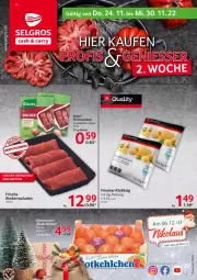 Gazetka promocyjna Selgros - Food - Gazetka - ważna od 30.11 do 30.11.2022 - strona 1 - produkty: beutel, clementinen, eier, eis, reis, rind, rinder, Rinderroulade, rinderrouladen, rouladen, Ti