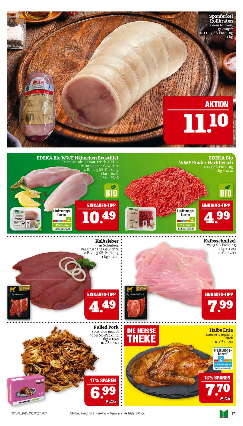 Aktueller Prospekt Marktkauf - Prospekt - von 02.02 bis 08.02.2025 - strona 17 - produkty: braten, eis, ente, fleisch, grill, hackfleisch, Kalbsleber, kalbsschnitzel, Pulled Pork, reis, rind, rinder, rollbraten, schnitzel, ZTE