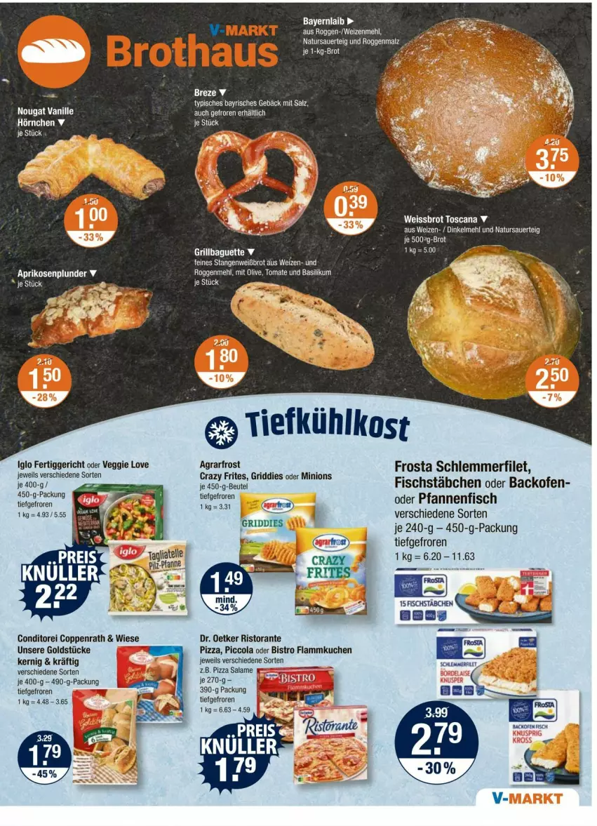 Aktueller Prospekt Vmarkt - Prospekte - von 31.07 bis 06.08.2025 - strona 5 - produkty: agrarfrost, aprikose, aprikosen, auer, backofen, beutel, brot, cola, coppenrath, Crazy Frites, dinkelmehl, Dr. Oetker, eis, elle, fertiggericht, filet, fisch, fischstäbchen, flammkuchen, frosta, Goldstücke, Griddies, hörnchen, iglo, kuchen, lamm, malz, mehl, natur, Ofen, pfanne, pfannen, pizza, pizza salame, Plunder, ristorante, salz, schlemmerfilet, Ti, tiefkühlkost, vanille, veggie, Veggie Love, weizenmehl
