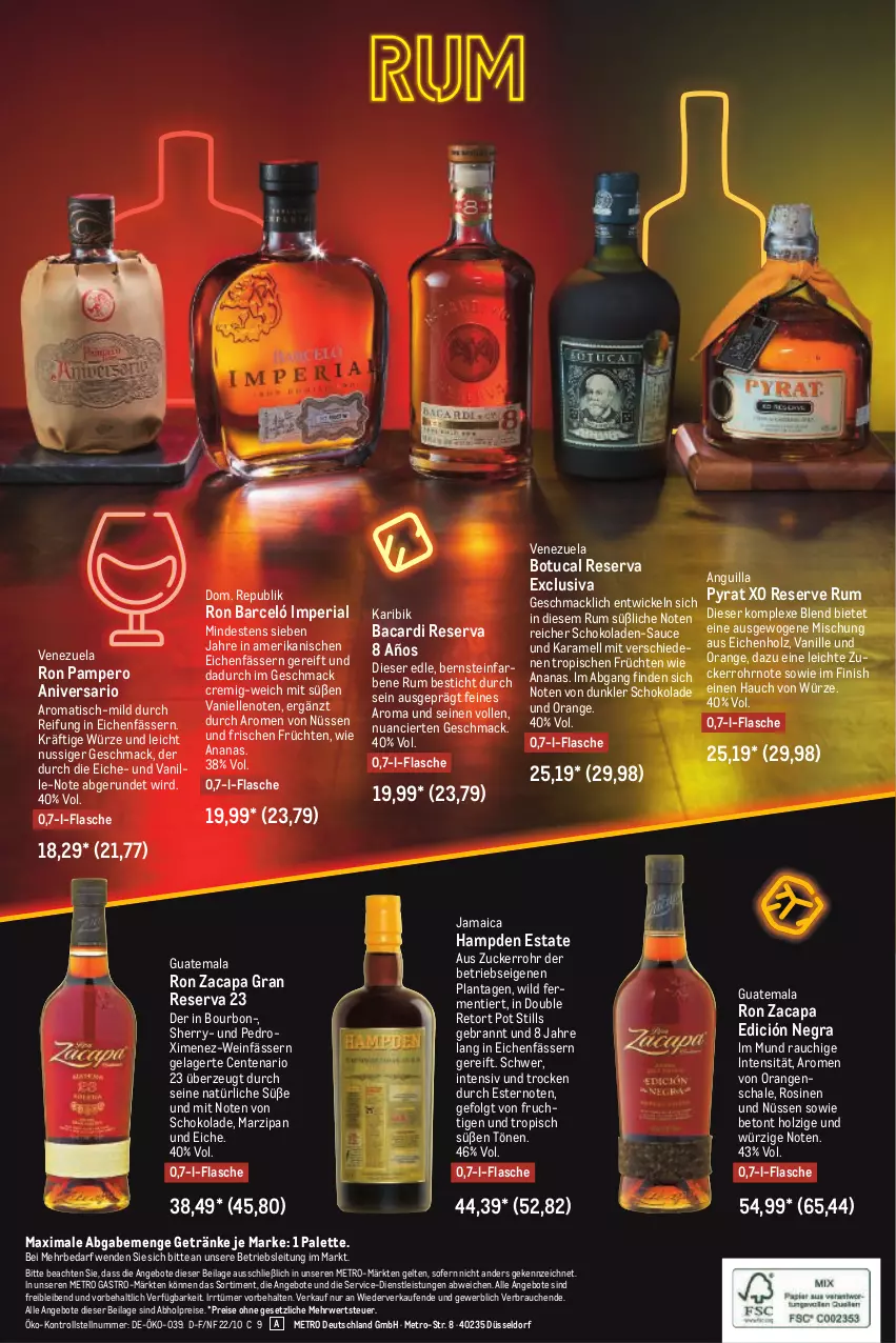 Aktueller Prospekt Metro - Whisky & Rum Spezial - von 20.10 bis 02.11.2022 - strona 12 - produkty: abholpreise, ananas, angebot, angebote, bacardi, bourbon, Cap, eis, elle, ente, Finish, flasche, frucht, früchte, früchten, getränk, getränke, Holz, ilag, karamell, LG, mac, marzipan, Metro, metro gastro, nuss, orange, orangen, Palette, Rauch, reis, Ria, rum, rwe, sauce, Schal, Schale, schoko, schokolade, schokoladen, Ti, tisch, tuc, vanille, wein, WICK, Wild, zucker