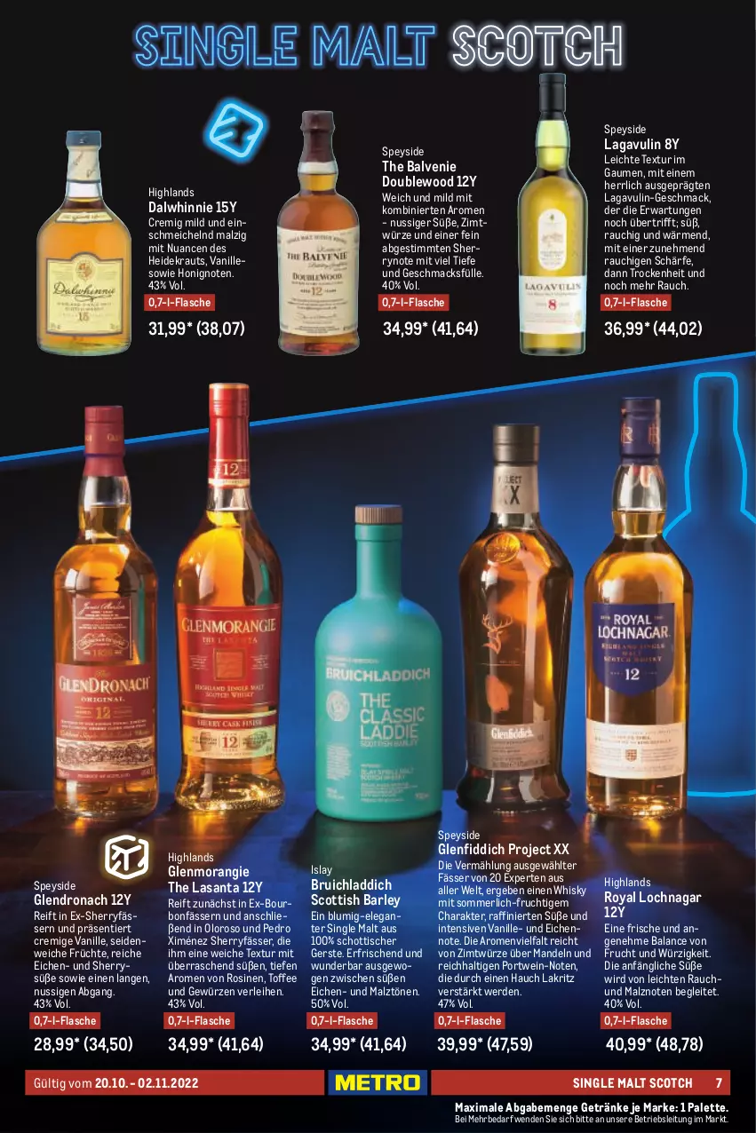 Aktueller Prospekt Metro - Whisky & Rum Spezial - von 20.10 bis 02.11.2022 - strona 7 - produkty: bourbon, erde, flasche, frucht, früchte, getränk, getränke, gewürz, Heidekraut, honig, Kraut, Lakritz, mac, malz, mandel, mandeln, merl, Nuance, nuss, Palette, Portwein, Rauch, schott, scotch, single malt, Ti, tisch, vanille, wein, whisky