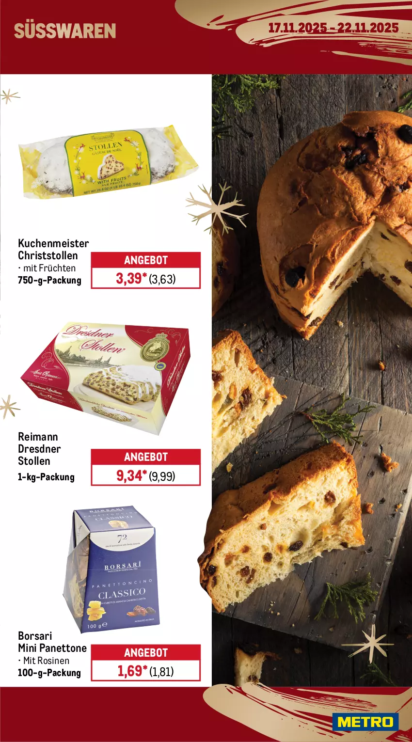 Aktueller Prospekt Metro - Wochen-Angebote Gastro - von 17.11 bis 22.11.2025 - strona 15 - produkty: alpenmilch, angebot, Bau, Dresdner Stollen, eier, eis, früchte, früchten, kuchen, kuchenmeister, Kugel, lindt, Meister, milch, milka, nuss, Stollen, süsswaren, weihnachten