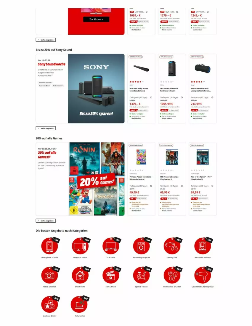 Aktueller Prospekt Media Markt - Prospekte - von 21.03 bis 26.03.2024 - strona 2 - produkty: angebot, angebote, lautsprecher, Maus, sony, Ti, uhr