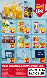 Gazetka promocyjna Rewe - REWE Ihr Kaufpark - Gazetka - ważna od 07.05 do 07.05.2022 - strona 22 - produkty: Alwa, apfel, Apfelschorle, Berger, bio, bionade, burger, cola, drink, Effect, eis, energy drink, ente, frucht, gerolsteine, gerolsteiner, ice tea, Kinder, lipton, mineralwasser, pepsi, Pepsi Cola, punica, reis, Rockstar, schorle, steiner, tee, Ti, uhr, volvic, wasser, zitrone