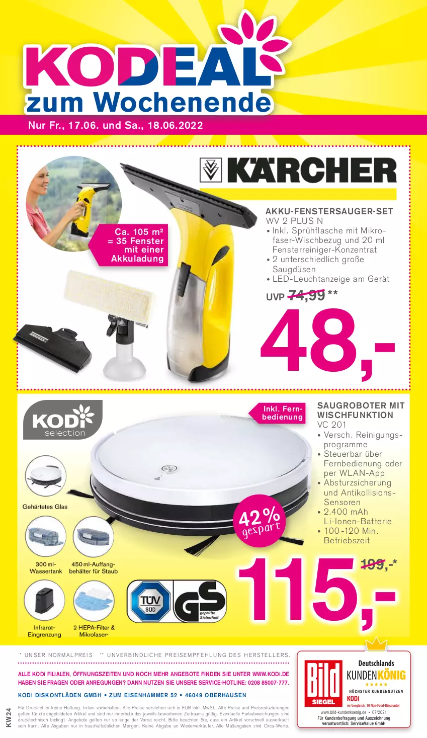 Aktueller Prospekt Kodi - Prospekte - von 11.06 bis 16.06.2022 - strona 8 - produkty: akku, angebot, angebote, batterie, eis, elle, fenster, fenstersauger, fernbedienung, flasche, mikrofaser, Reinigung, reis, Saugroboter, sprühflasche, teller, Ti