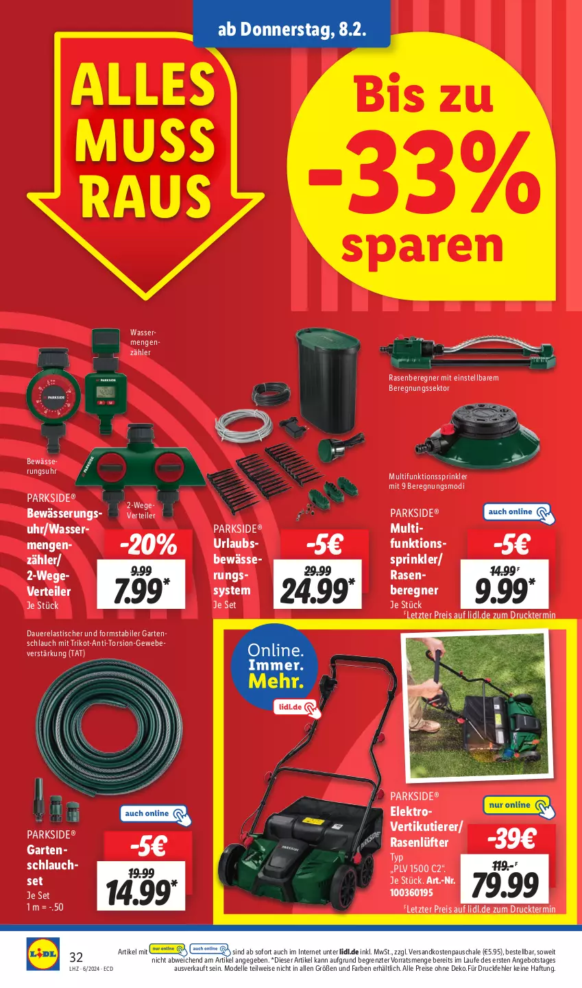 Aktueller Prospekt Lidl - Aktionsprospekt - von 05.02 bis 10.02.2024 - strona 38 - produkty: angebot, asti, auer, dell, eis, Elektro, elle, Garten, gartenschlauch, Mode, ndk, Parkside, rasen, reis, rel, Schal, Schale, schlauch, sekt, Ti, Tiere, tisch, Trikot, uhr, wasser, ZTE