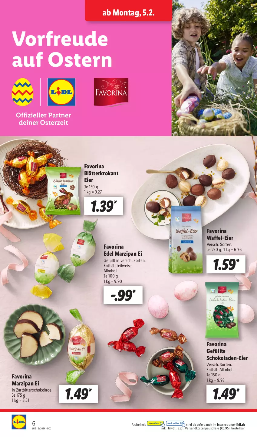 Aktueller Prospekt Lidl - Aktionsprospekt - von 05.02 bis 10.02.2024 - strona 8 - produkty: alkohol, eier, eis, marzipan, ndk, Schal, Schale, schoko, schokolade, schokoladen, Ti, Zartbitterschokolade