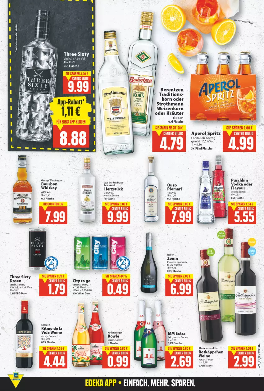 Aktueller Prospekt E Center - Angebote der Woche - von 14.02 bis 19.02.2022 - strona 11 - produkty: aperol, berentzen, Birnen, bourbon, bowle, burger, cocktail, ecco, flasche, frucht, gin, katlenburger, korn, kräuter, mm extra, oder kräuter, ouzo, prosecco, puma, rotkäppchen, sekt, spumante, tee, Three Sixty, Ti, vodka, wein, weine, weizenkorn, whiskey, zonin