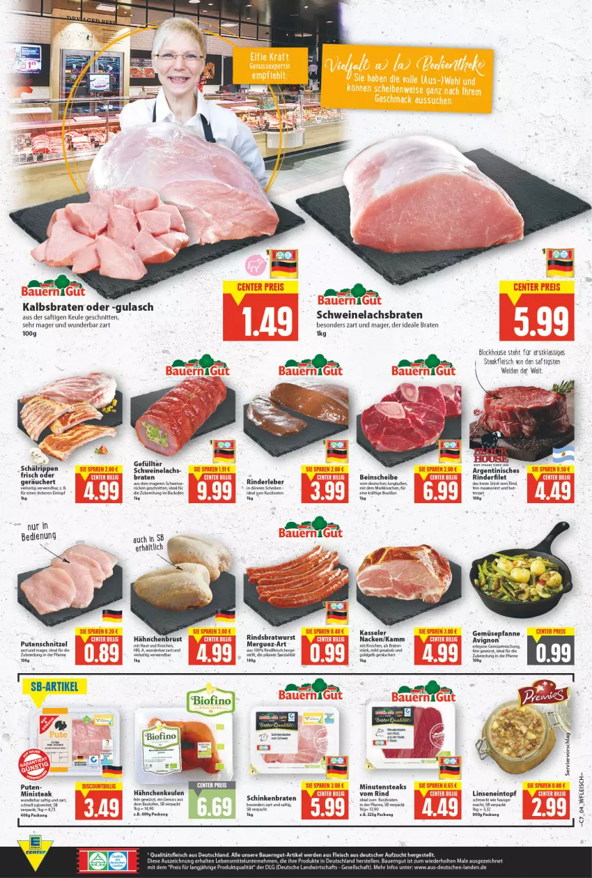 Aktueller Prospekt E Center - Angebote der Woche - von 14.02 bis 19.02.2022 - strona 4 - produkty: auer, backofen, Bau, Bauer, bauerngut, braten, eintopf, eis, elle, erde, filet, fleisch, gewürz, gulasch, hähnchenbrust, jungbullen, kasseler, lachs, Lachsbraten, lebensmittel, LG, linsen, mac, minutensteaks, nuss, Ofen, pfanne, pute, putenschnitzel, reis, rind, rinder, rinderfilet, Rinderleber, rindfleisch, rwe, saft, salz, schinken, schinkenbraten, schnitten, schnitzel, schwein, schweine, Schweinelachs, Spezi, steak, steaks, Ti, topf, wein, weine