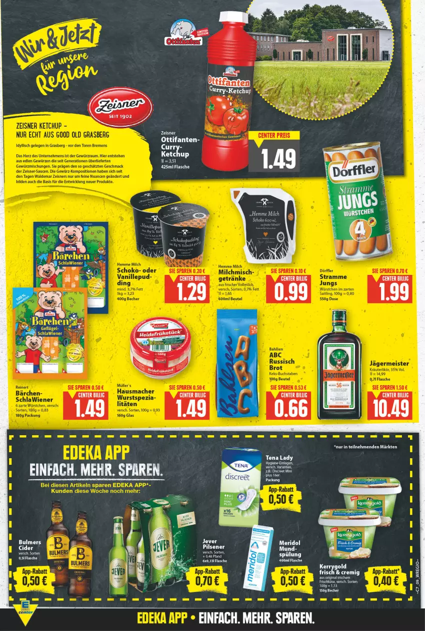 Aktueller Prospekt E Center - Angebote der Woche - von 14.02 bis 19.02.2022 - strona 8 - produkty: Becher, cider, eis, ente, flasche, frischkäse, gin, Käse, ketchup, meridol, spülung, Tena Lady