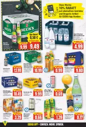 Gazetka promocyjna E Center - Angebote der Woche - Gazetka - ważna od 19.02 do 19.02.2022 - strona 12 - produkty: alkohol, alkoholfreie getränke, Alwa, bier, bierspezialitäten, brause, bügel, bügelflasche, burger, coffein, cola, deka, drink, drogerie-artikel, Effect, elle, fassbrause, flasche, frucht, fruchtsaft, fuze tea, gerolsteine, gerolsteiner, getränk, getränke, Happy Day, Hefe, hefeweizen, kellerbier, limo, limonade, mineralwasser, orange, orangen, Paula, paulaner, pet-flasche, pils, pilsener, Rauch, saft, san pellegrino, schöfferhofer, Spezi, steiner, tee, Ti, warsteiner, wasser