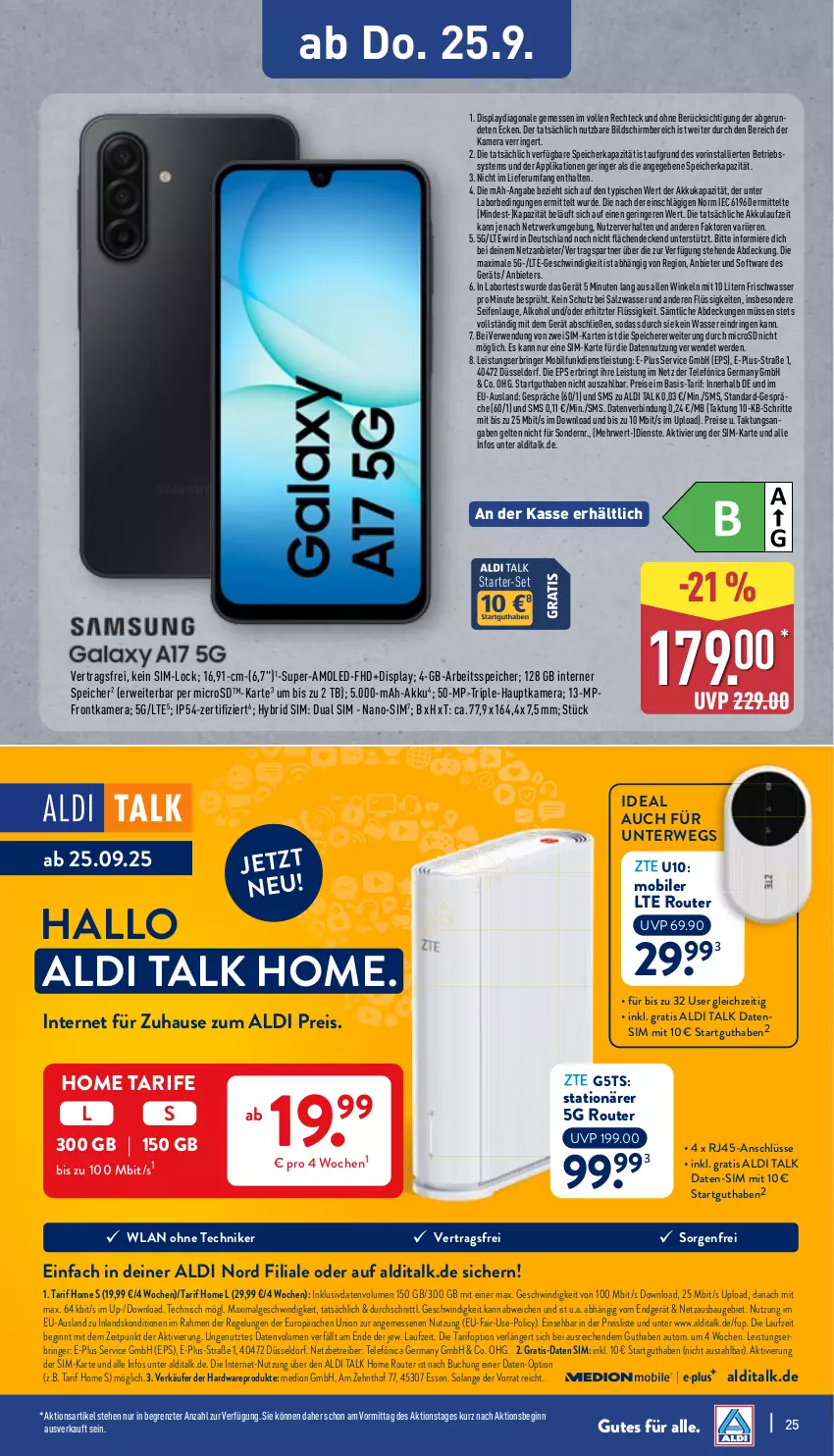 Aktueller Prospekt Aldi Nord - Von Montag - von 22.09 bis 27.09.2025 - strona 29 - produkty: akku, aldi, aldi talk, alkohol, auto, Bau, Betriebssystem, buch, decke, Dual SIM, eis, erde, frontkamera, Germ, gin, hardware, hauptkamera, kamera, LG, medion, microsd, Nike, reis, ring, Router, rum, rwe, salz, Seife, sim, Soda, Software, Ti, usb, wasser, ZTE