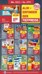 Gazetka promocyjna Aldi Nord - Von Montag - Gazetka - ważna od 27.09 do 27.09.2025 - strona 10 - produkty: aldi, alpro, aus der tiefkühlung, Becher, biscotto, Croissant, drink, eis, ferrero, flasche, garnelen, gin, kuchen, lamm, mccain, nutella, Ofen, pizza, reis, soja, stieleis, Ti, tiefpreis, volvic, waffeln, wagner, ZTE