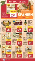 Gazetka promocyjna Aldi Nord - Von Montag - Gazetka - ważna od 27.09 do 27.09.2025 - strona 14 - produkty: aioli, Datteln, eis, elle, flasche, grüne oliven, jamón serrano, knoblauch, Mantel, natives olivenöl, nuss, olive, oliven, olivenöl, olivenöl extra, paella, reis, sauce, serrano, Speck, Tapas, Ti, tortilla, tortillas