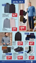 Gazetka promocyjna Aldi Nord - Von Montag - Gazetka - ważna od 27.09 do 27.09.2025 - strona 23 - produkty: Bau, baumwolle, bio, Elan, Finish, garnitur, gin, hemd, Pants, Pullover, Pyjama, reine baumwolle, Retropants, Ria, rind, sneaker, socken, Ti, up2fashion, wasser, Weste, wolle, ZTE