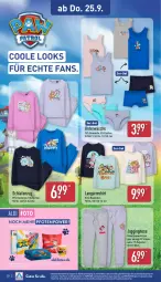 Gazetka promocyjna Aldi Nord - Von Montag - Gazetka - ważna od 27.09 do 27.09.2025 - strona 24 - produkty: aldi, Anzug, Bau, baumwolle, decke, deo, Elan, garnitur, gin, hose, Langarmshirt, Paw Patrol, Persona, reine baumwolle, rel, ring, Schlafanzug, shirt, Ti, Unterwäsche, wolle, ZTE