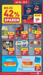Gazetka promocyjna Aldi Nord - Von Montag - Gazetka - ważna od 27.09 do 27.09.2025 - strona 33 - produkty: auer, barilla, braten, burger, eis, elle, emmentaler, flasche, gin, grill, grillsauce, homann, krakauer, pasta, pesto, reis, salat, sauce, spargel, teller, Ti, tiefpreis, ZTE