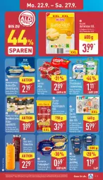 Gazetka promocyjna Aldi Nord - Von Montag - Gazetka - ważna od 27.09 do 27.09.2025 - strona 9 - produkty: almette, babybel, bambus, Becher, butter, feinjoghurt, flasche, frischkäse, gin, hilcona, ingwer, joghur, joghurt, Käse, käsetheke, meerrettich, Mett, mövenpick, pasta, pudding, Rettich, sahne, sauce, smoothie, snack, snack time, soja, sojasauce, Spezi, Streichzart, Sushi, Ti, true fruits, weihenstephan, ZTE