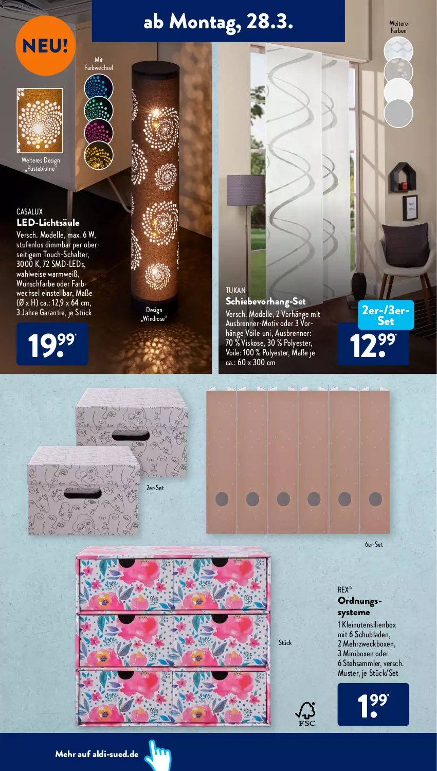 Aktueller Prospekt AldiSud - ALDI Aktuell - von 28.03 bis 02.04.2022 - strona 20 - produkty: aldi, blume, dell, eis, elle, led-licht, leds, Mode, Schal, schubladen, Ti, usb, weck