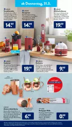 Gazetka promocyjna AldiSud - ALDI Aktuell - Gazetka - ważna od 02.04 do 02.04.2022 - strona 31 - produkty: alle artikel ohne dekoration, ambia, ananas, Becher, Crofton, crofton®, decke, Deckel, dekoration, drink, drinks, edelstahl, eier, Eierkocher, eis, elle, flasche, früchte, gin, glasflasche, Kocher, Leuchte, Mantel, Messbecher, milch, milchaufschäumer, Mixer, papier, reis, rwe, Schal, Schale, schüssel, shake, smoothie, stabmixer, Ti, Zitruspresse, ZTE