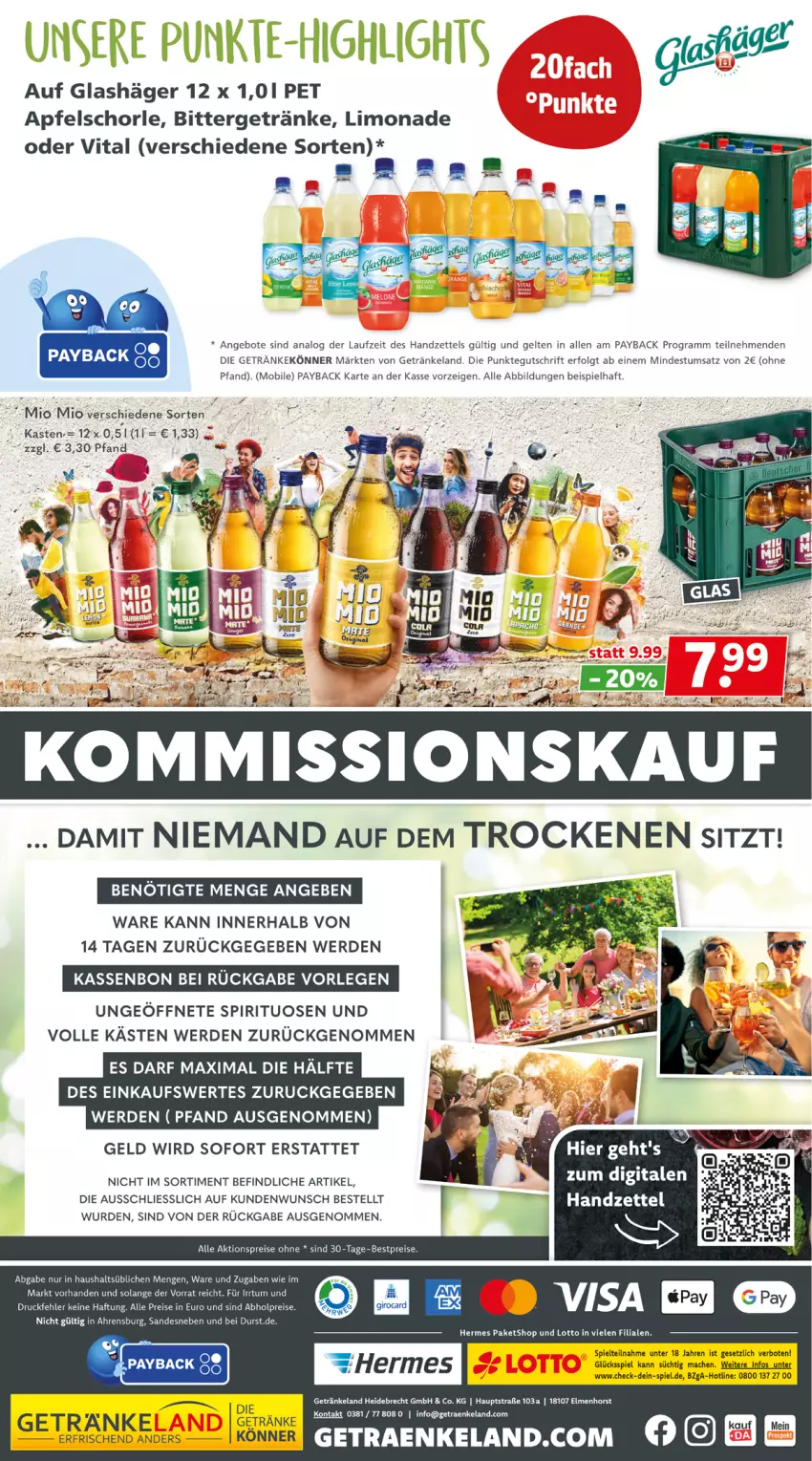 Aktueller Prospekt Getraenkeland - von 27.05 bis 08.06.2024 - strona 8 - produkty: abholpreise, angebot, angebote, apfel, Apfelschorle, eis, Elan, erde, getränk, getränke, LG, limo, limonade, mac, Mio Mio, payback, reis, schorle, spirituosen, Ti, vita